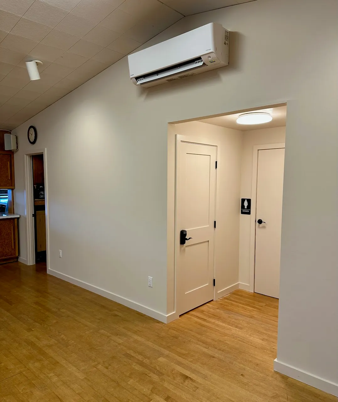 Mini split heat unit in our main room