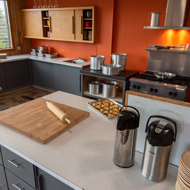 Kitchen pass-through and counters
