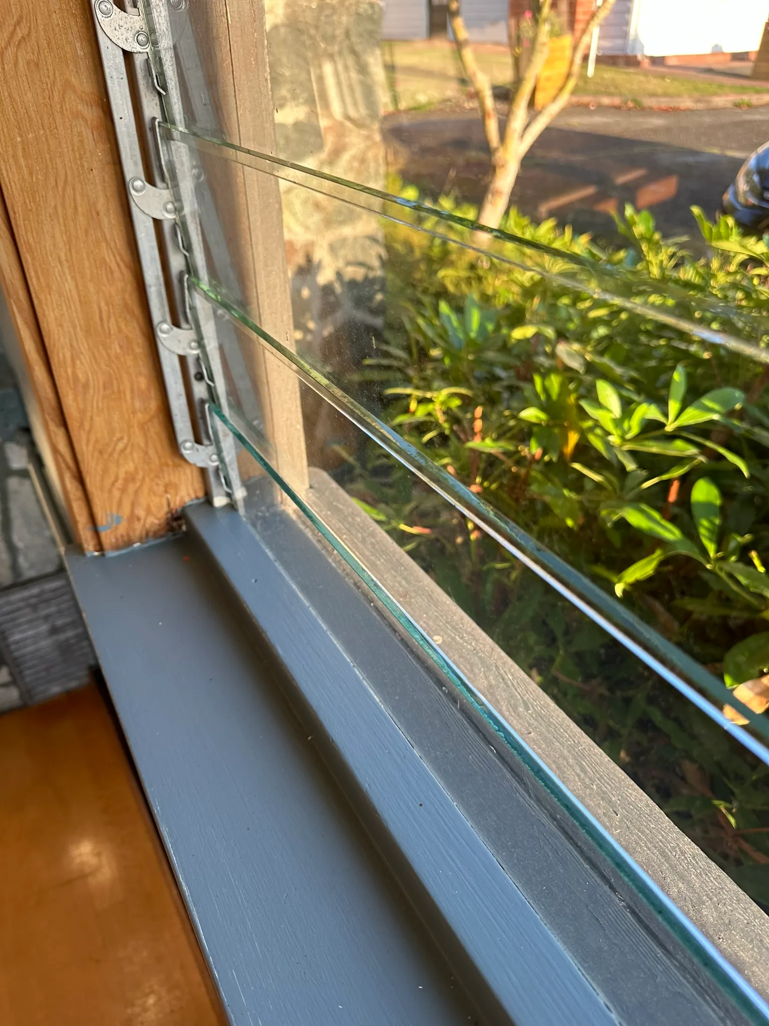 Close-up of a single-paned window